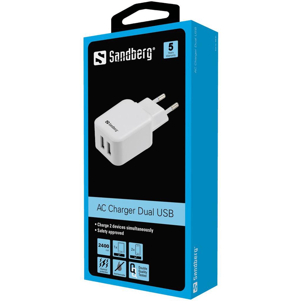 Sandberg AC Charger Dual USB 2A EU