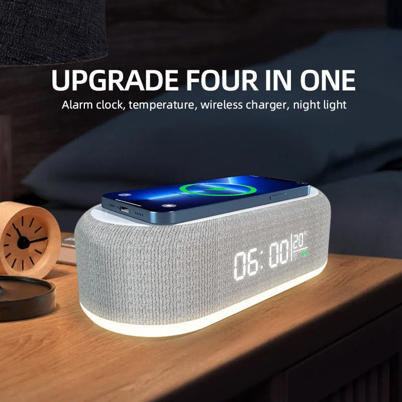 Kabelloses Ladegerät mit LED-Uhr und Wecker